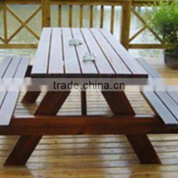 Arlau Outdoor Park Wooden 2 Seat Bench With Table photo-3