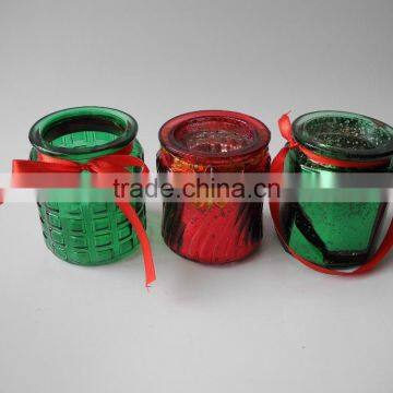 Nice Luxury Electroplating Glass Jar for Christmas With Hanging Handle photo-2