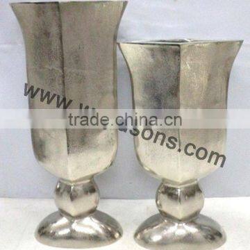 Decorative Aluminium Vases in Wooden Finish, Home Decor, Metal Vases photo-5