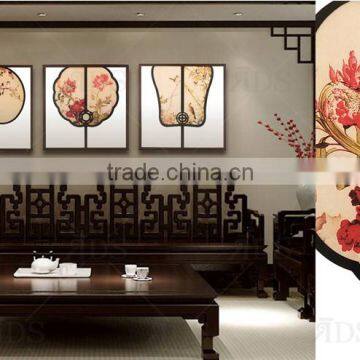 Framed Handmade Chinese Fan Canvas Wall Art photo-4