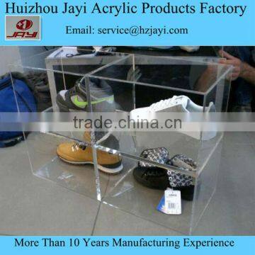 Customized Plastic Cosmetic Stroage Shoes Boxes Cube 2016 New Acrylic Large Travel Shoes Organizer Wholesale JYSB-16507 photo-5