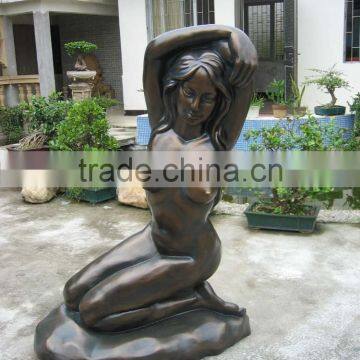 Fiberglass park lady sculpture