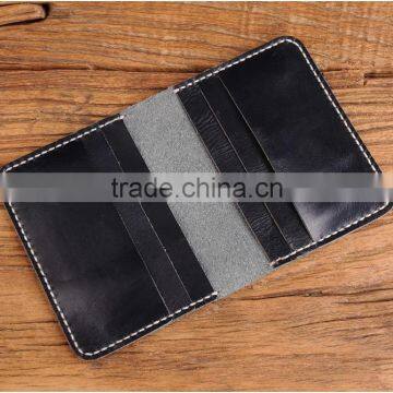 Bifold Cowhide Leather Men Credit Card Holder With Multiple Card Slots photo-5