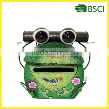 Garden Handmade Decorative Metal Frog Magazine Rack With Mailbox