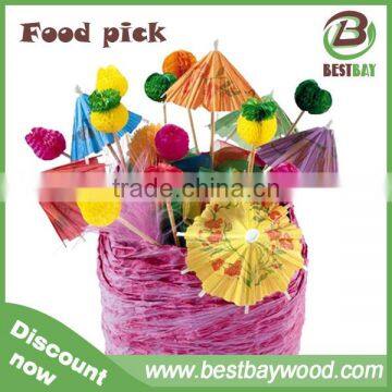 Best Sell Party Decoration Umbrella Wood Disposable Cocktail Picks photo-5