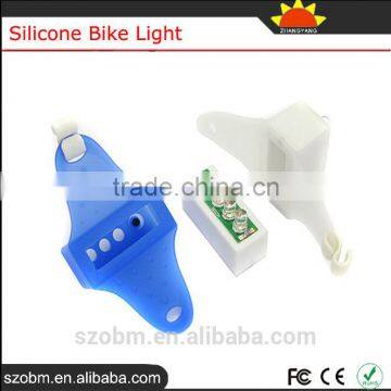 Super Bright 3 Led White Blue Lights Front Rear Silicone Bike Light Bicycle Tail Light photo-5