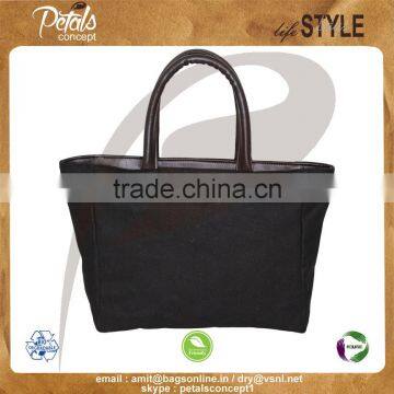 12 oz Dyed Canvas Tote Bag With Polyester Lining & With PU Padded Rope Handle & Bottom photo-2