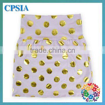 Hot Cheap Beautiful Kids Short Skirts,Gold Dots Children Coffee Color Skirts,Baby Girls Mini Skirt For Party photo-5