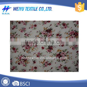 low price 100% polyester good print flower print fabric wholesale