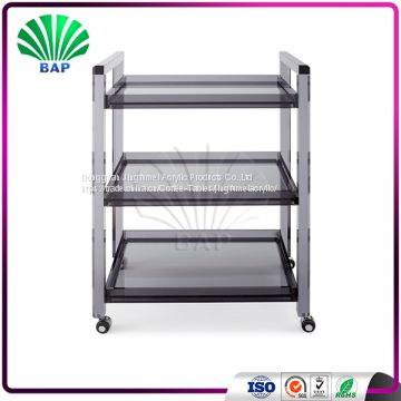 New Fashion Hotel Furniture Wine Service Cart Metal Decoration Trolley For Sale