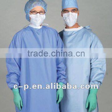 Disposable non-woven surgical Gown,blue,PE,PP,SMS