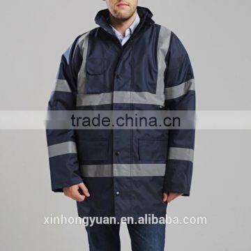 blue waterproof safety reflective jacket for night work and cleaner, safety guard