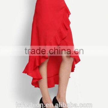 Clothing Wholesale Red Ruffles Latest Fashion Ladies Skirt Suits photo-2