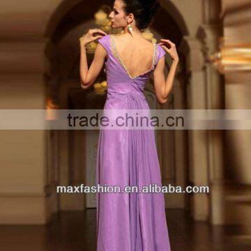 Stylish European Style Maxi Ball Gown Dresses,Deep V Neck Beaded Long Maxi Dress photo-2