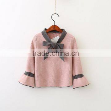 Fashion Autumn Pullover Girls Sweater With Flare Sleeve photo-4