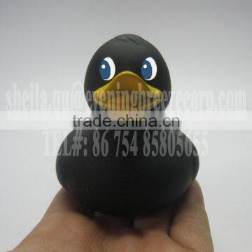 Wholesale Promotional Black Rubber Duck With Logo Imprint , Floating Black Duck, Baby Black Bath Duck Toy photo-2