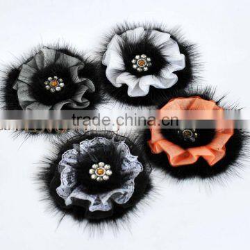 CX-A-42 Real Mink Fur Flower Coat Fashion Brooch Pin