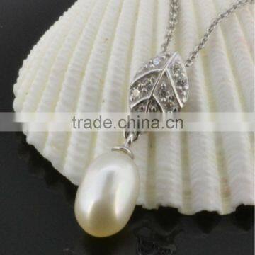 Fashion jewelry factory lady's pearl necklaces silver