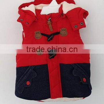 Kids Cute Red Navy Short Sleeve Cotton Padded