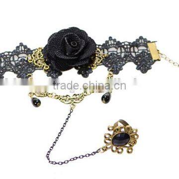 Yiwu Wholesale Rose Lace Bracelet Hot Girls Bracelets Sets With Ring photo-3
