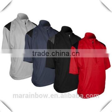 Mens OEM half sleeve and short sleeve waterproof and wind breaker golf windshirt with various colors