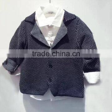 Hiah Quality Baby Kids Sweater Coat Fashion Raised Grain Knitting Boys Casual Cotton Blazer photo-2