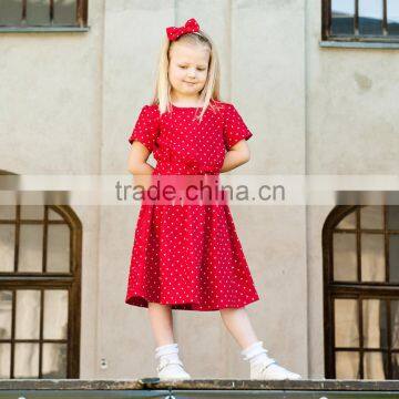 Kids Clothing Wholesale 2016 Fashion Polka Dots Printed Kids Beautiful Model Dresses Sister And Brother Matching Clothing photo-3