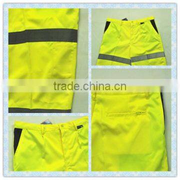 2016 high quality hi vis 100% cotton reflective work pants for men