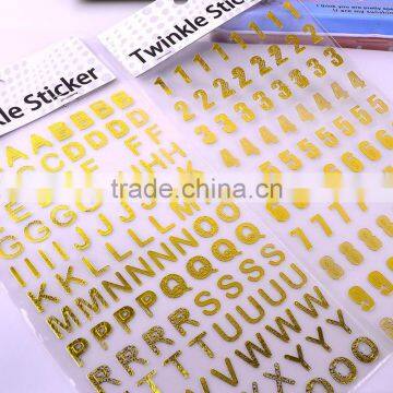 Custom Gold Stamp Sticker Cheap Alphabet Shape Sticker DIY Creative Sticker photo-2