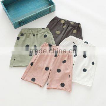 Wholesale pure color polka dots girls casual shorts kids