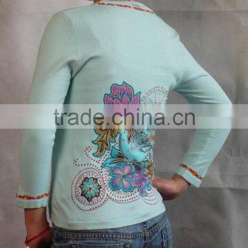 ladies sweater,zipper cardigan,print sweater