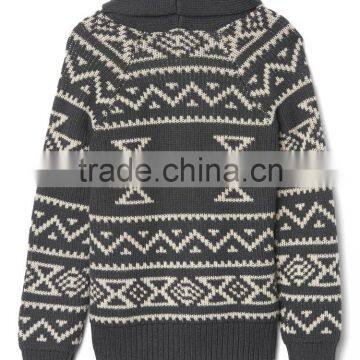 Soft Sweater Turn -down Collar Cardigan Boys Sweater photo-2