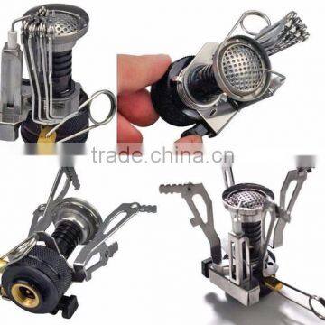 Mini Portable Collapsible Ultralight Backpacking Canister Outdoor Camp Stove Butane Propane Burner for Gas Canisters With Piezo photo-3