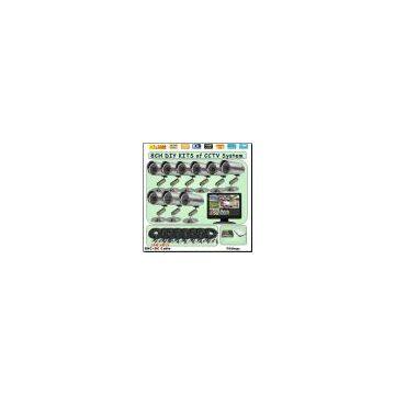 8CH complete outdoor camera CCTV DVR kit with 15inch monitor