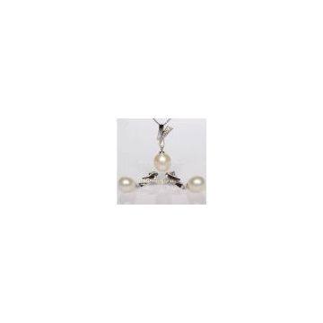 925 sterling silver fresh water pearl necklace set