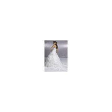 High Quality Organza Lace Material Appliqued Beaded Ruched Bridal Wedding Gown Custom Made photo-2