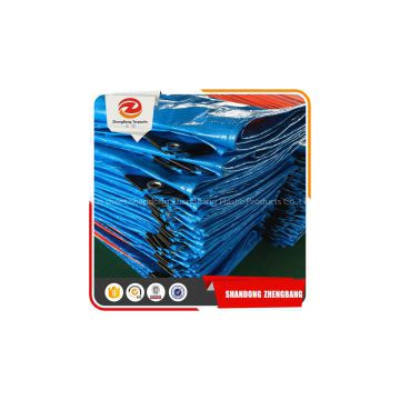 blue canvas PE tarpaulin sheet fabric