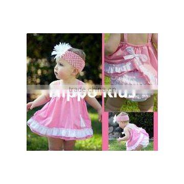 Wholesale christian baby boutique clothes swing dress and ruffled bloomers baby clothing sets