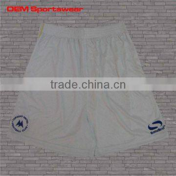 High Quality White Color Blank Mesh Football Shorts