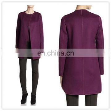 High quality western style round neck double breasted women wool coatNT285