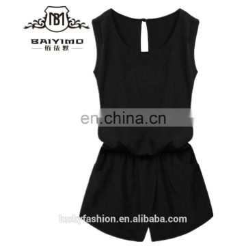 2016 Baiyimo summer casual sleeveless women chiffon short jumpsuit