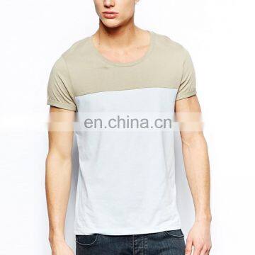 casual two color cut and sew t-shirt custom