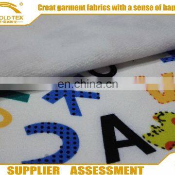 Offset print shiny polyester velvet fabric for baby in Shaoxing Keqiao