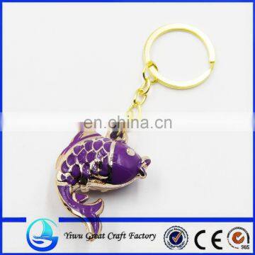 2015 Hot Selling Fish Keychain Wholesale, Crystal Carp Fish Key Chain , Gold Metal Fish Keyring photo-6
