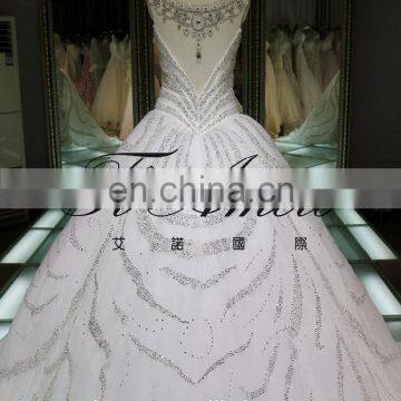 1A756 Princess Heavy Beading Luxury Shining Wedding Gown Evening Dress 2016 photo-5
