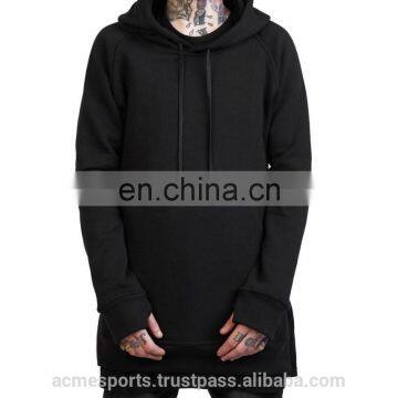 Plain Elongated Hoodie with custom printing