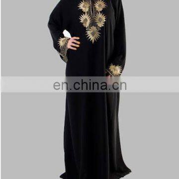 Popular design cotton jersey abaya -Coat style cheap multi colored jersey abaya design 2014