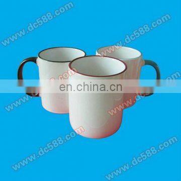 Ceramic rim handle sublimation coated mug can priting picture