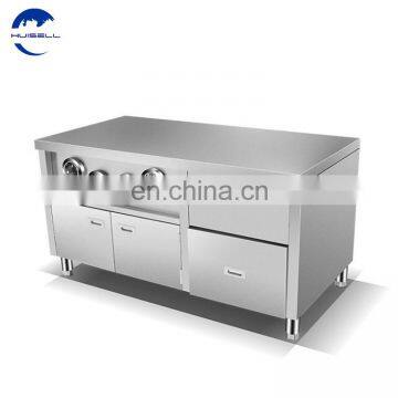 Stainless Steel Center Island Work Bench For Fast Food Restaurant photo-4