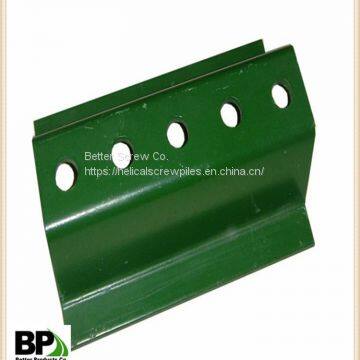 Green painted u shape galvanized perforated post